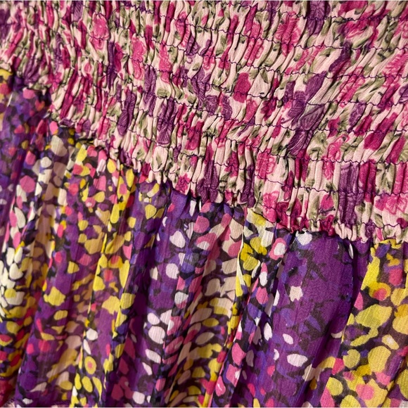 Chaudry KC Bohemian Floral Maxi Skirt multicolor elastic waist Size XS/S NWT - Picture 9 of 9